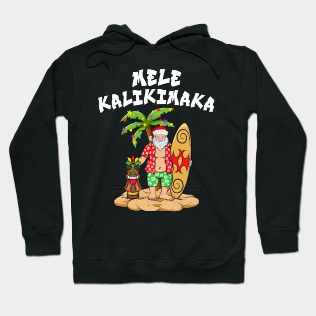 Mele Kalikimaka Merry Christmas Hawaiian Tiki Hoodie by silentsoularts